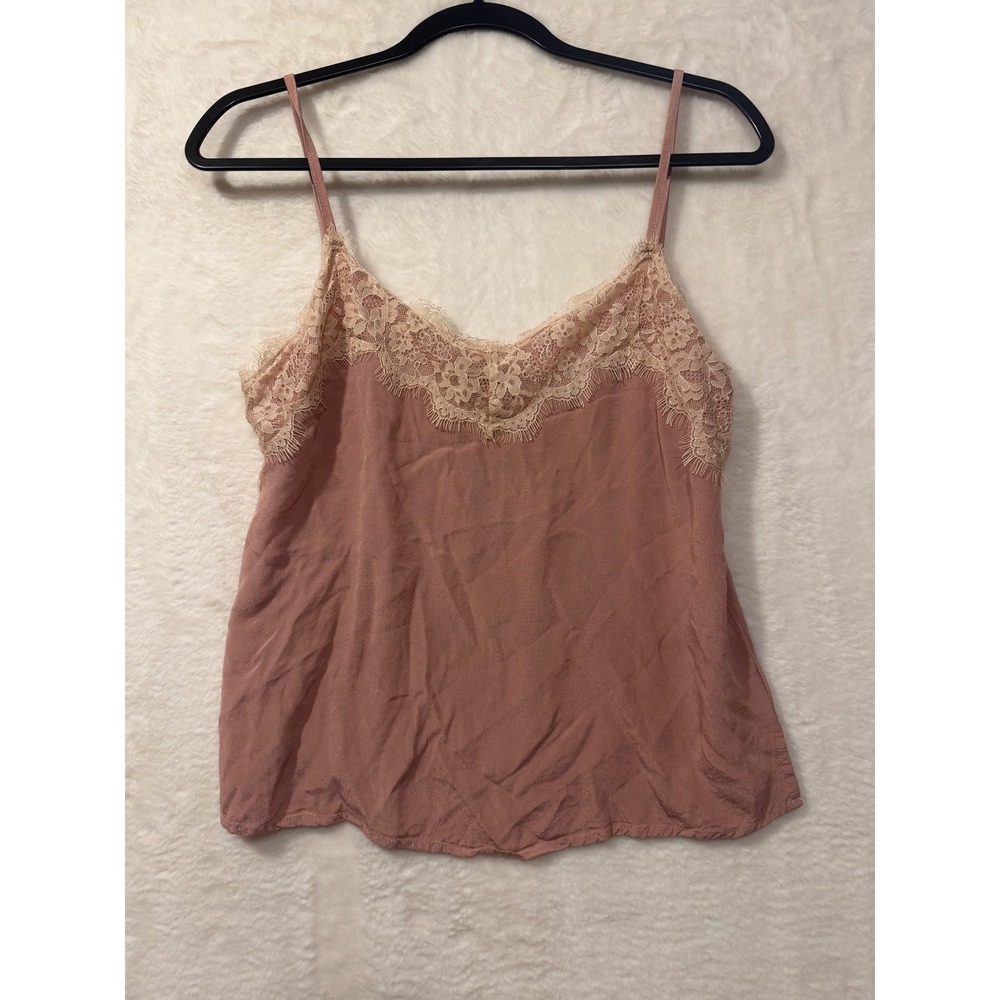 Wishlist Apparel Lace‎ Trim Cami Tank Top Womens Small Mauve Pink Boho WL18-0919